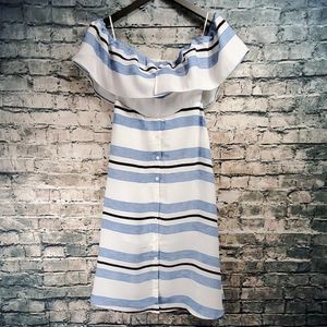 Threadzwear | Off Shoulder Striped Summer Dress